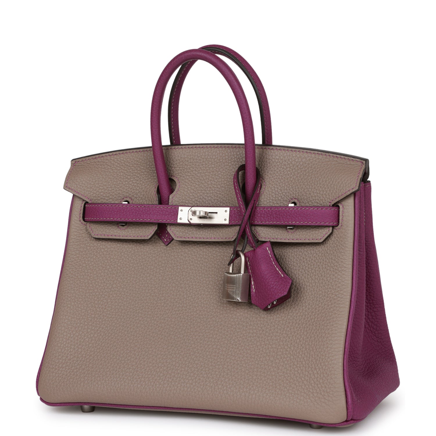 HMS Special Order (HSS) Birkin 25 Gris Asphalte and Anenome Togo Brushed Palladium Hardware