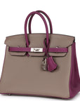 HMS Special Order (HSS) Birkin 25 Gris Asphalte and Anenome Togo Brushed Palladium Hardware
