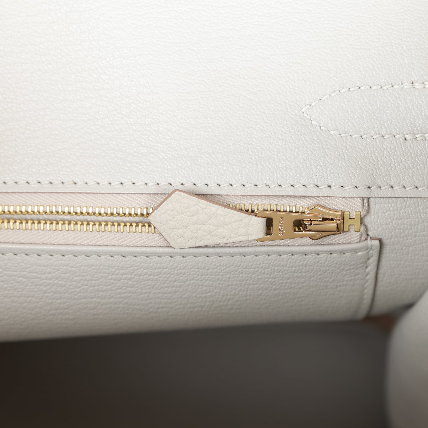 HMS Birkin 30 Gris Perle Matte Alligator and Togo Touch Gold Hardware