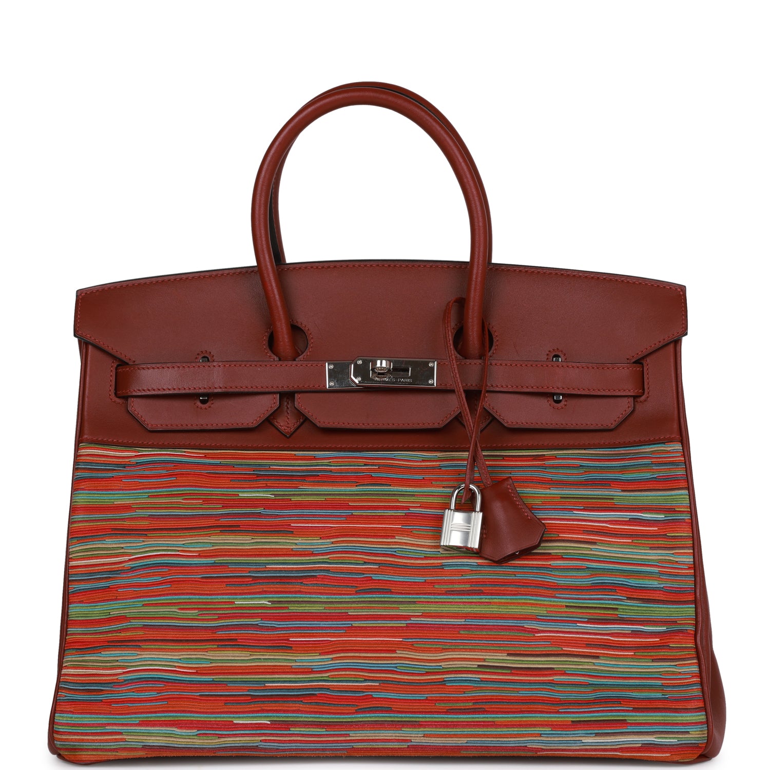 Top Quality HMS Birkin 35 Vibrato Rouge H Boxcalf Palladium Hardware