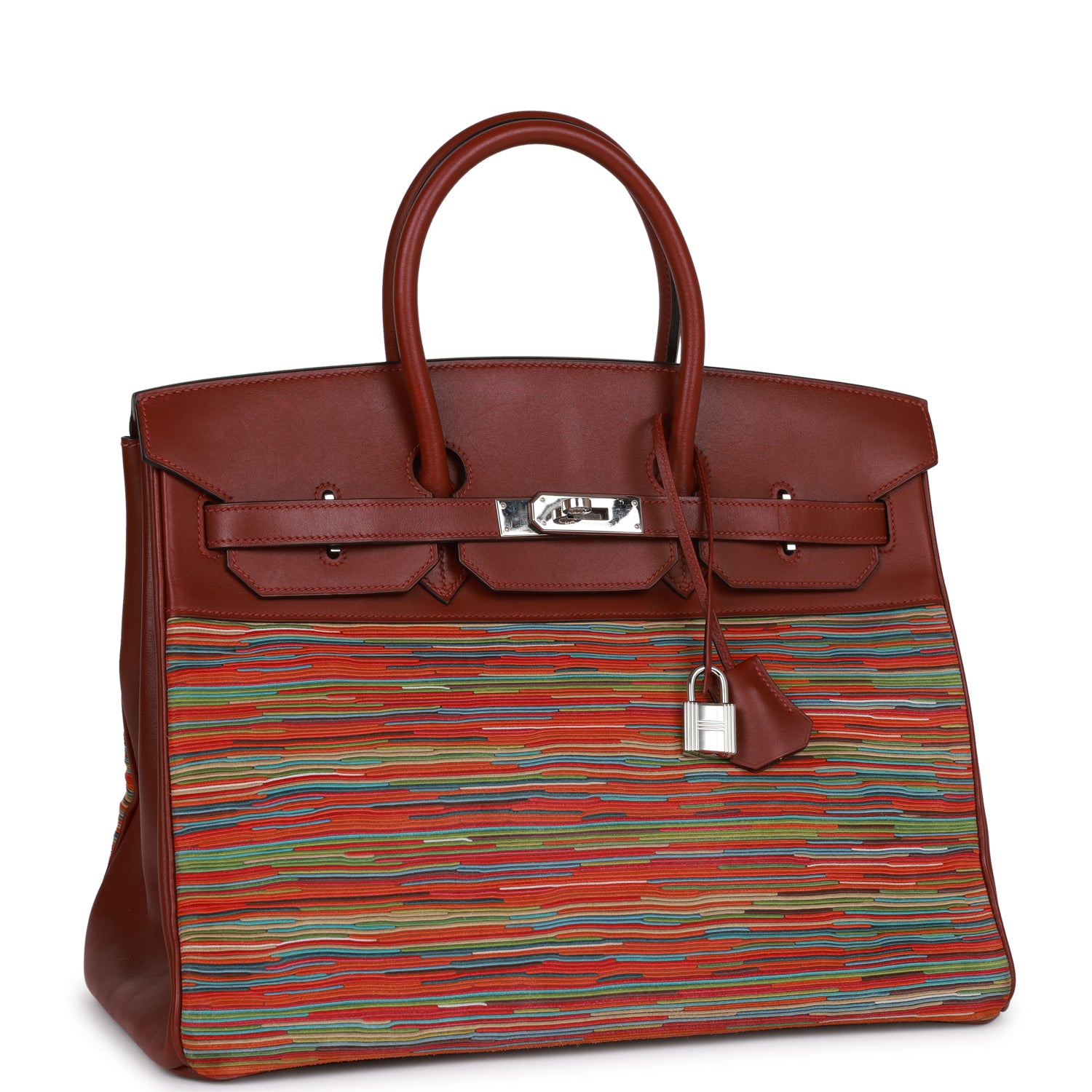 Top Quality HMS Birkin 35 Vibrato Rouge H Boxcalf Palladium Hardware