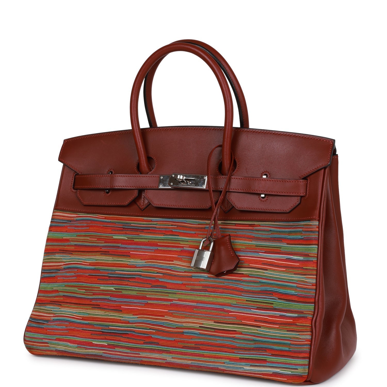 Top Quality HMS Birkin 35 Vibrato Rouge H Boxcalf Palladium Hardware