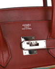Top Quality HMS Birkin 35 Vibrato Rouge H Boxcalf Palladium Hardware