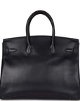 Vintage HMS Birkin 35 Bleu Navy Box Palladium Hardware
