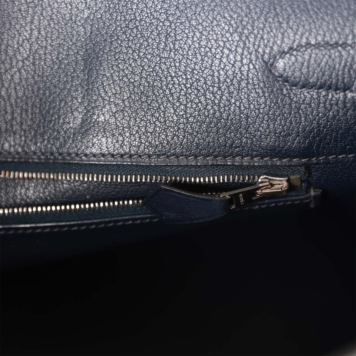 Vintage HMS Birkin 35 Bleu Navy Box Palladium Hardware