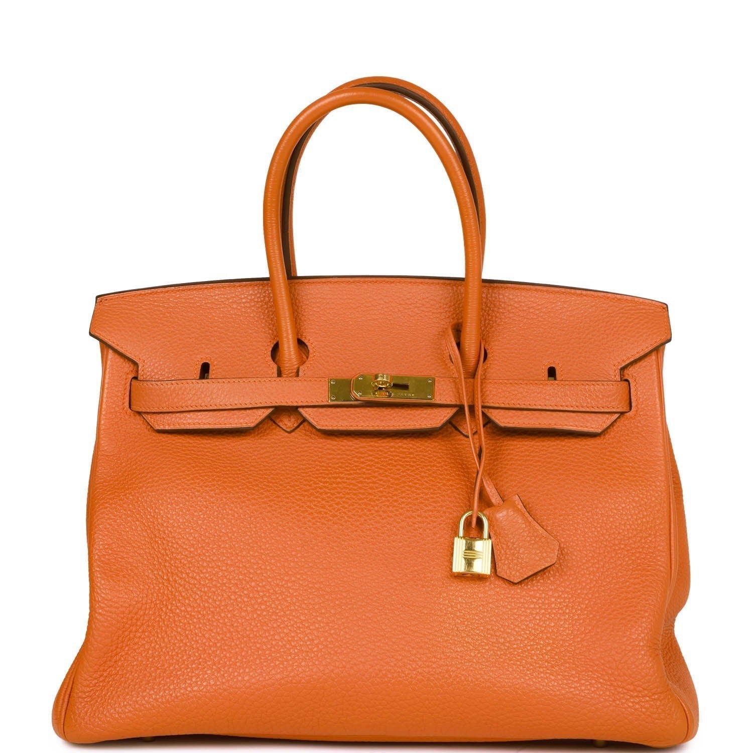 Top Quality HMS Birkin 35 Orange H Togo Gold Hardware
