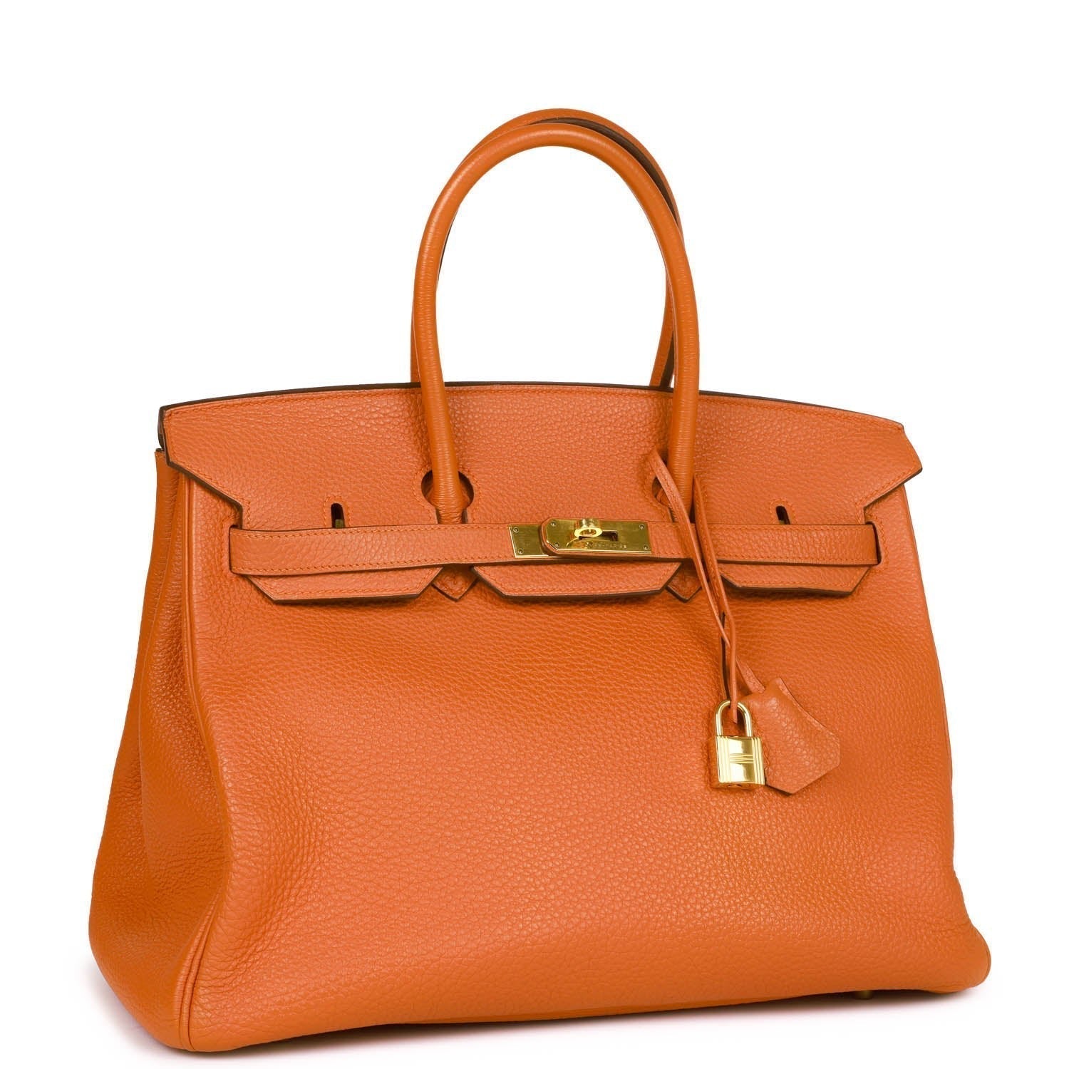 Top Quality HMS Birkin 35 Orange H Togo Gold Hardware