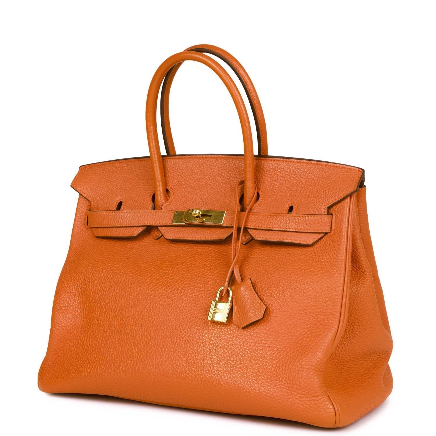 Top Quality HMS Birkin 35 Orange H Togo Gold Hardware