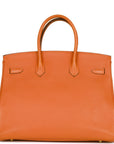 Top Quality HMS Birkin 35 Orange H Togo Gold Hardware