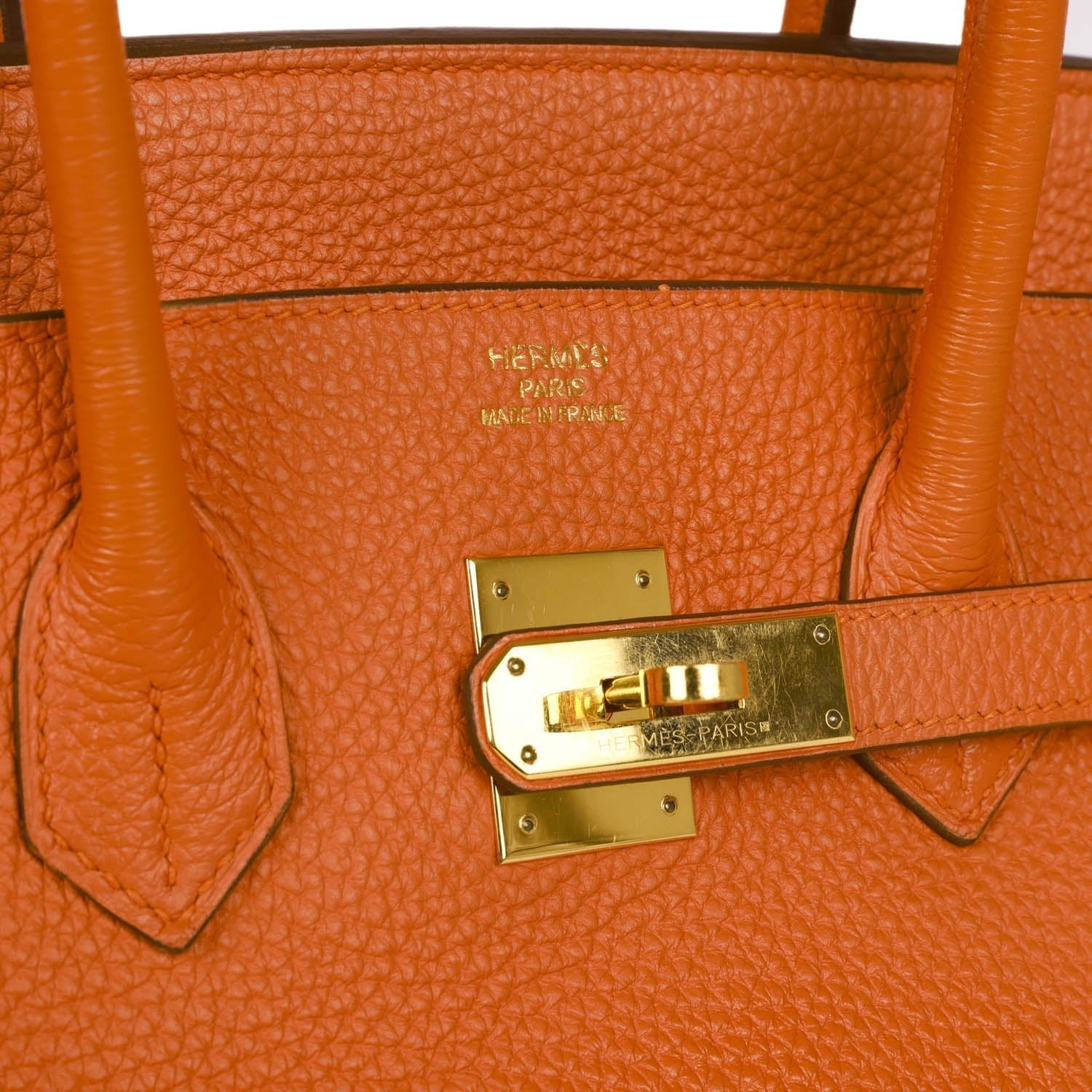 Top Quality HMS Birkin 35 Orange H Togo Gold Hardware