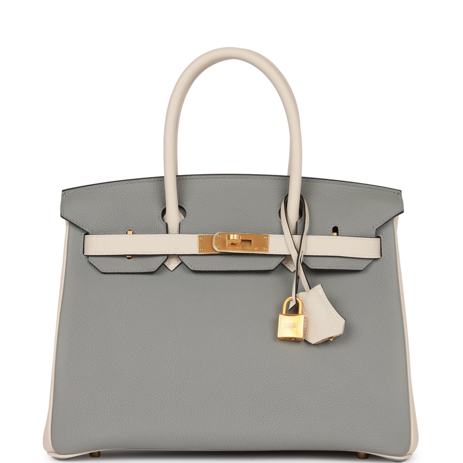 HMS Special Order (HSS) Birkin 30 Gris Mouette and Craie Togo Brushed Gold Hardware