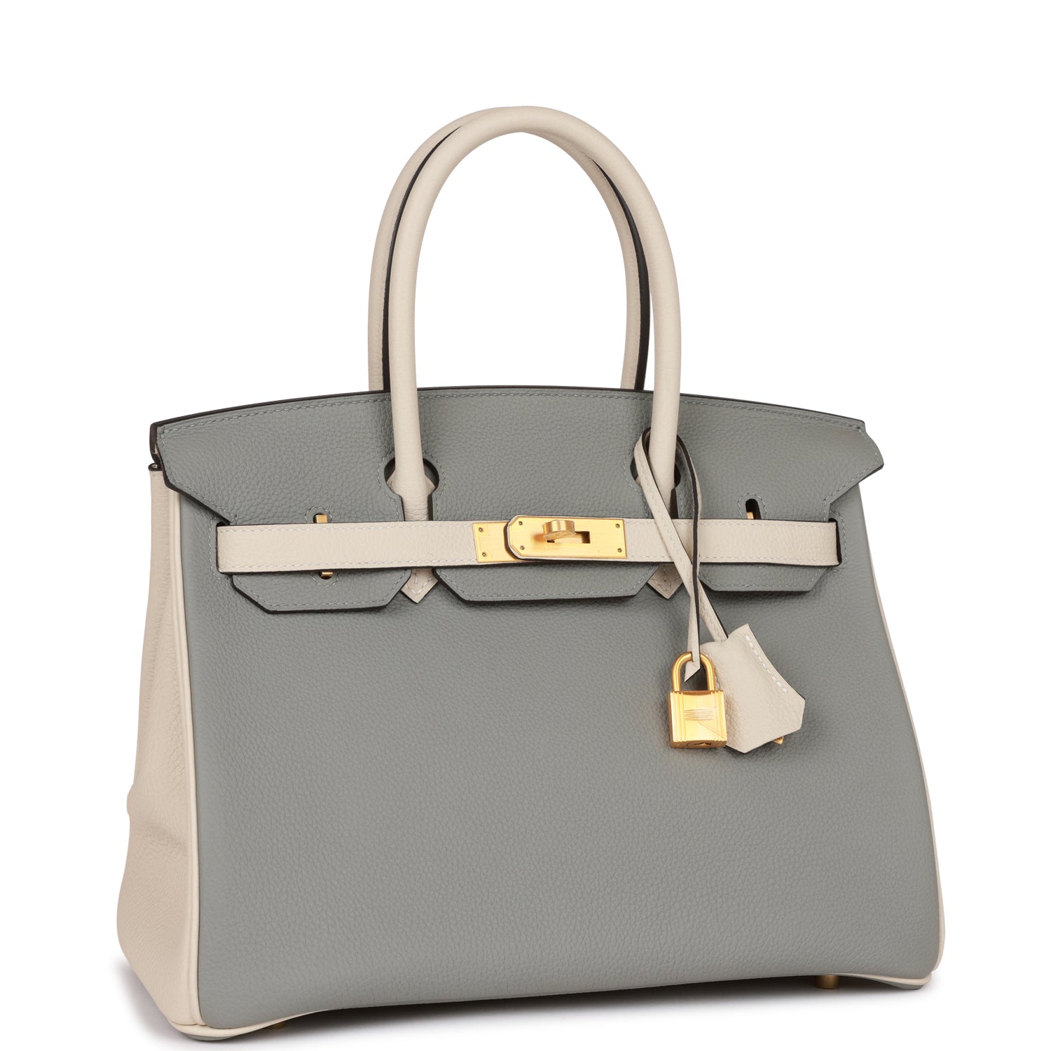 HMS Special Order (HSS) Birkin 30 Gris Mouette and Craie Togo Brushed Gold Hardware