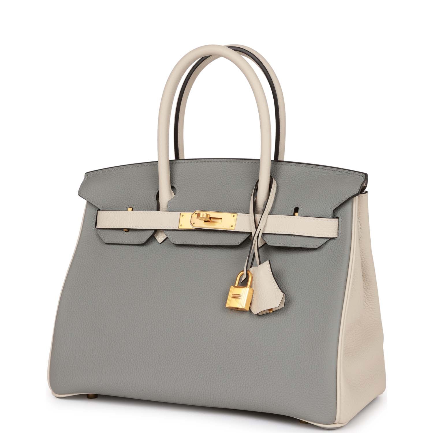 HMS Special Order (HSS) Birkin 30 Gris Mouette and Craie Togo Brushed Gold Hardware