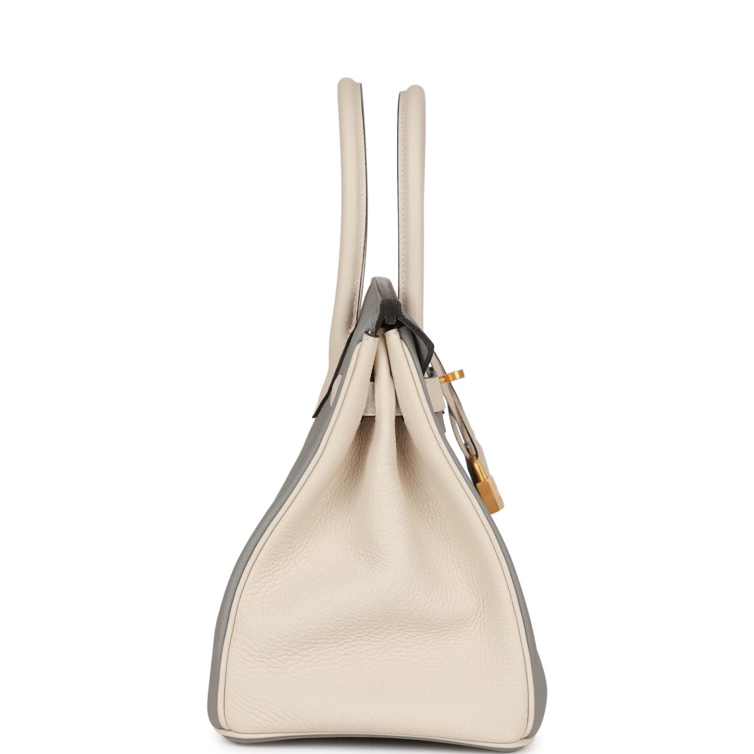 HMS Special Order (HSS) Birkin 30 Gris Mouette and Craie Togo Brushed Gold Hardware