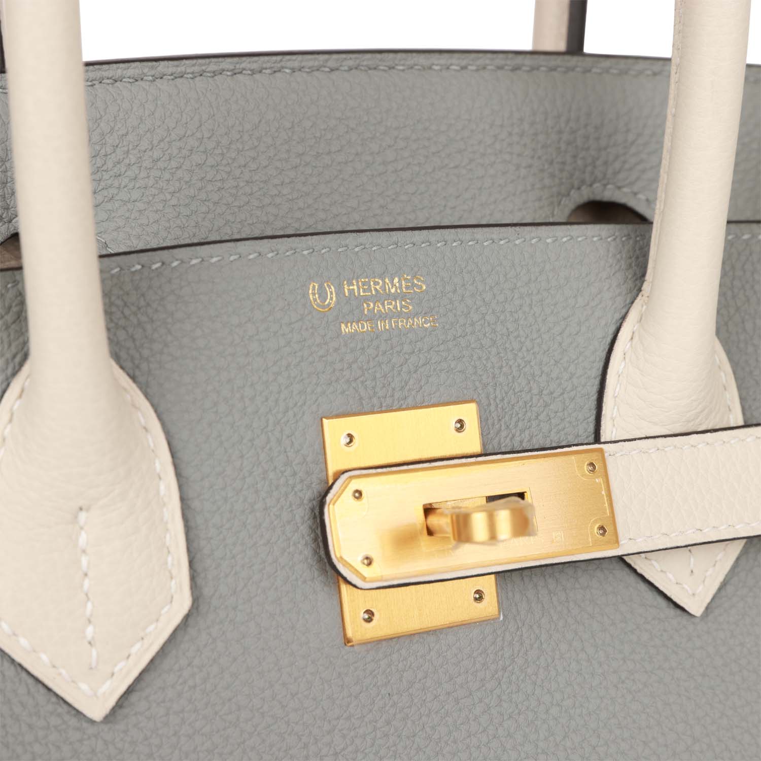 HMS Special Order (HSS) Birkin 30 Gris Mouette and Craie Togo Brushed Gold Hardware