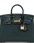 HMS Birkin 25 Vert Cypress Matte Alligator and Togo Touch Gold Hardware