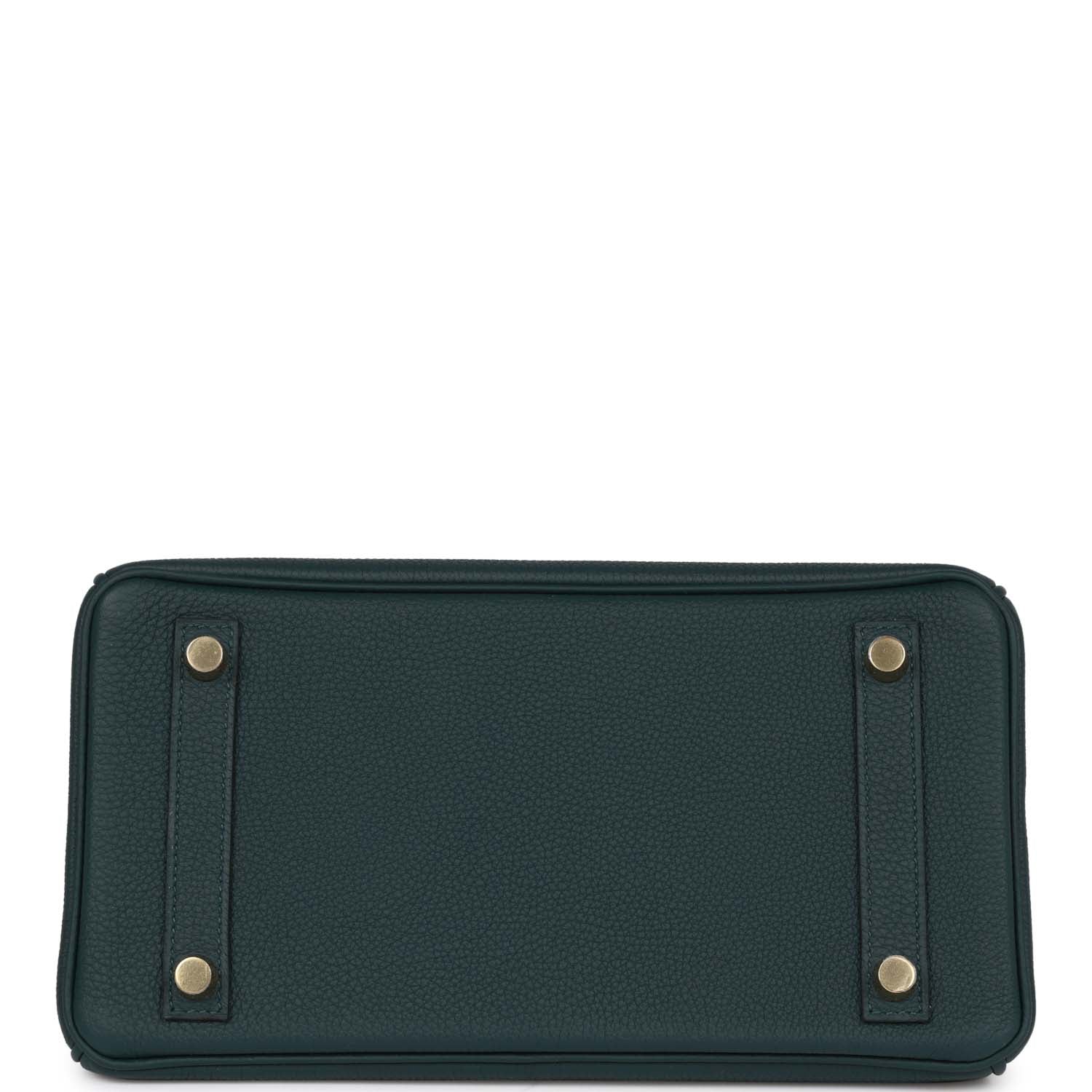 HMS Birkin 25 Vert Cypress Matte Alligator and Togo Touch Gold Hardware