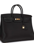 HMS Birkin 40 Black Togo Gold Hardware