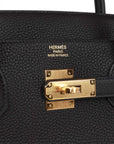 HMS Birkin 40 Black Togo Gold Hardware