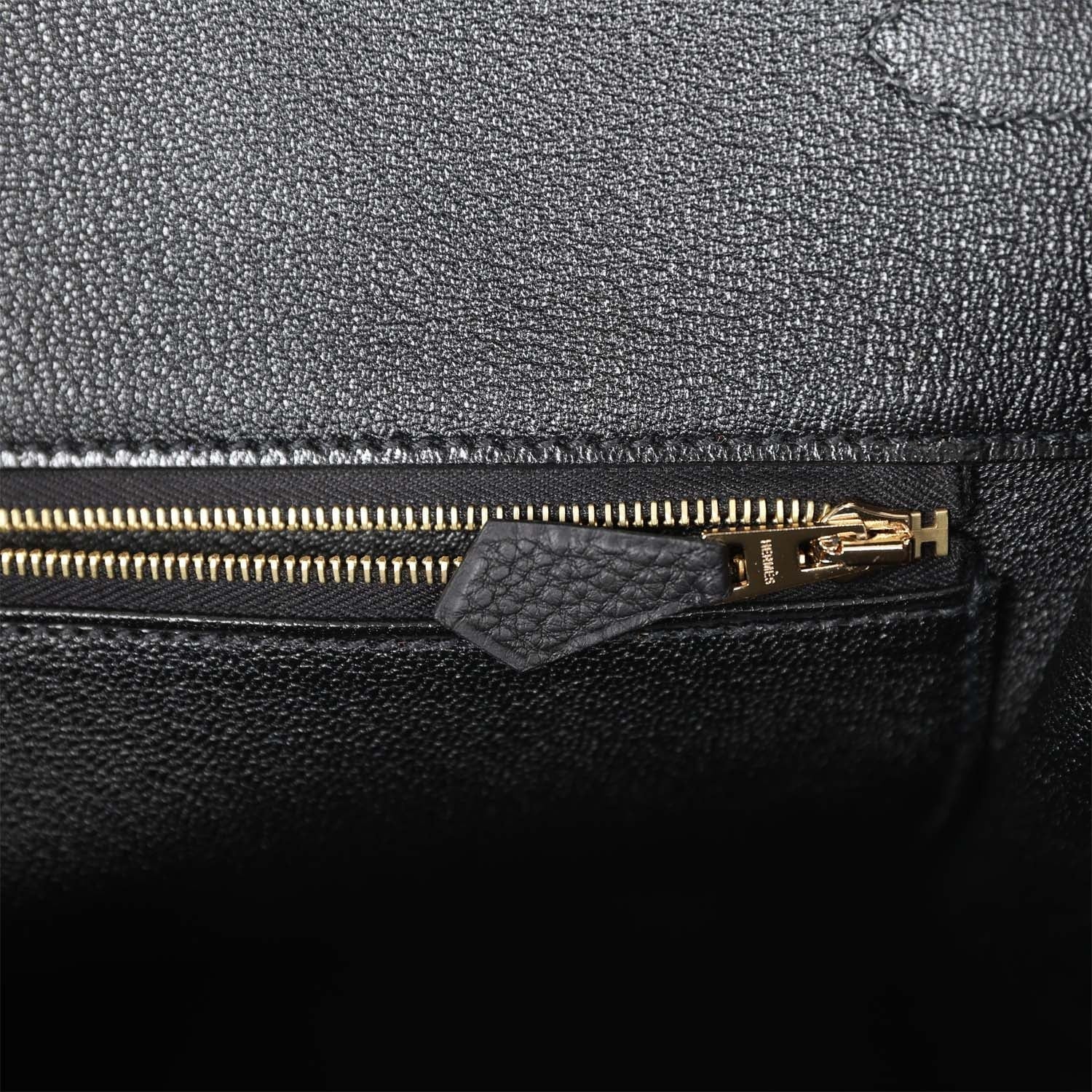 HMS Birkin 40 Black Togo Gold Hardware