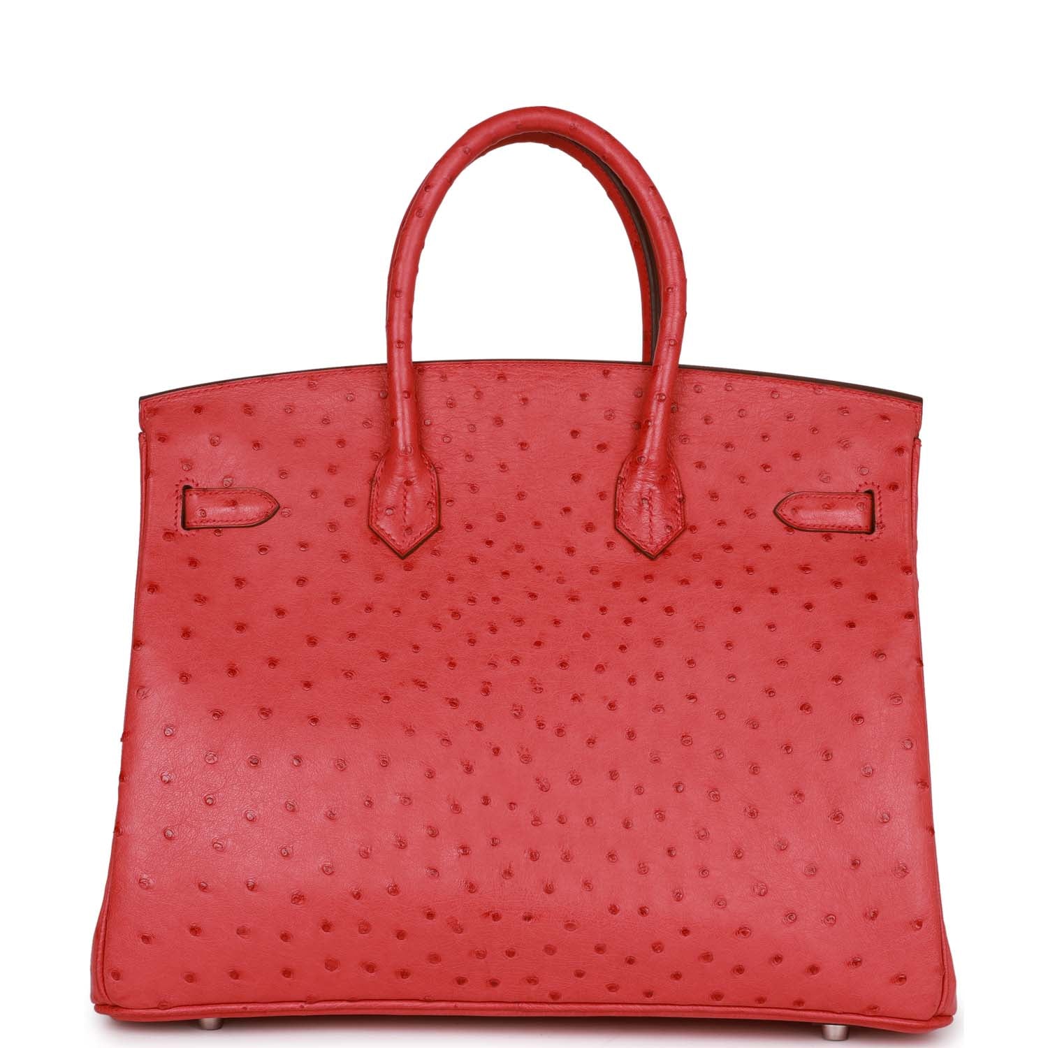 Top Quality HMS Birkin 35 Bougainvillea Ostrich Palladium Hardware