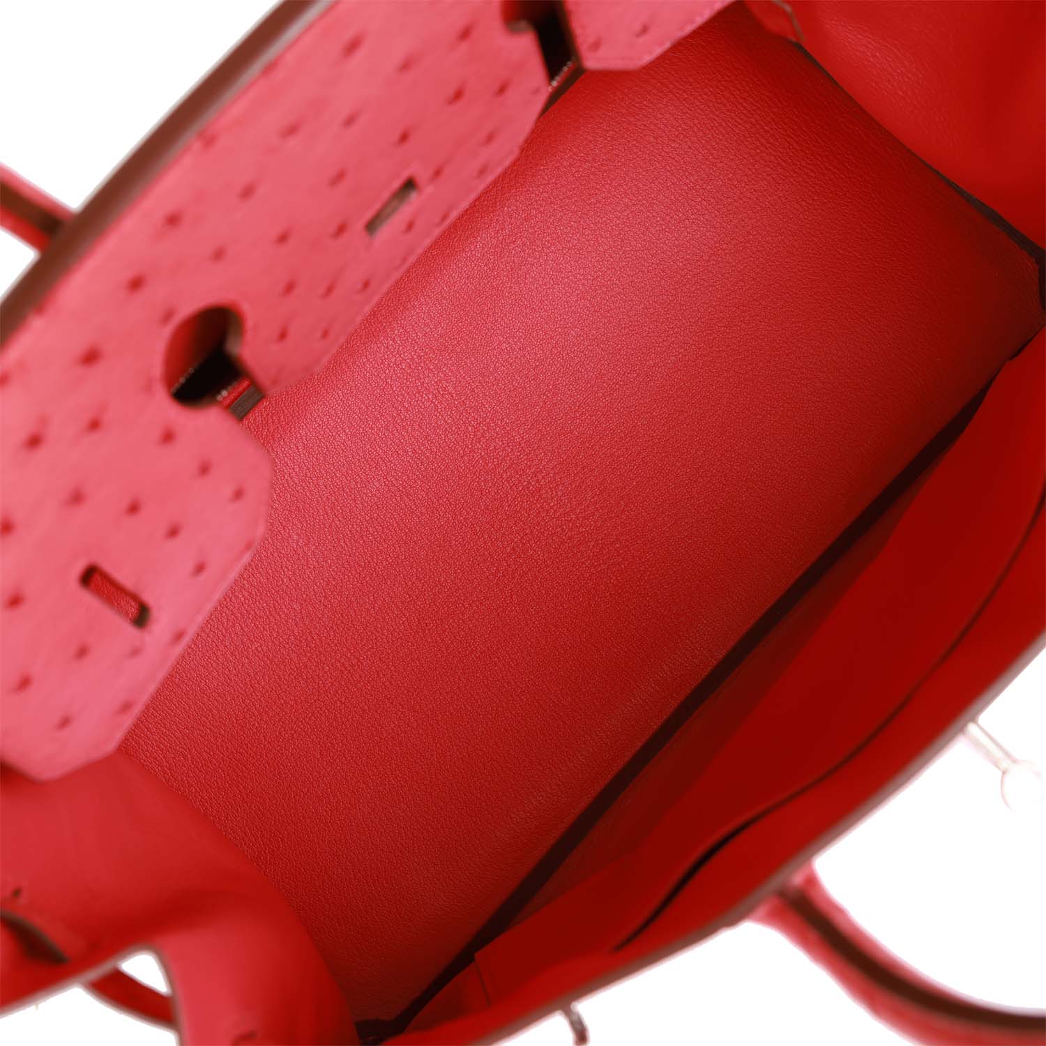 Top Quality HMS Birkin 35 Bougainvillea Ostrich Palladium Hardware