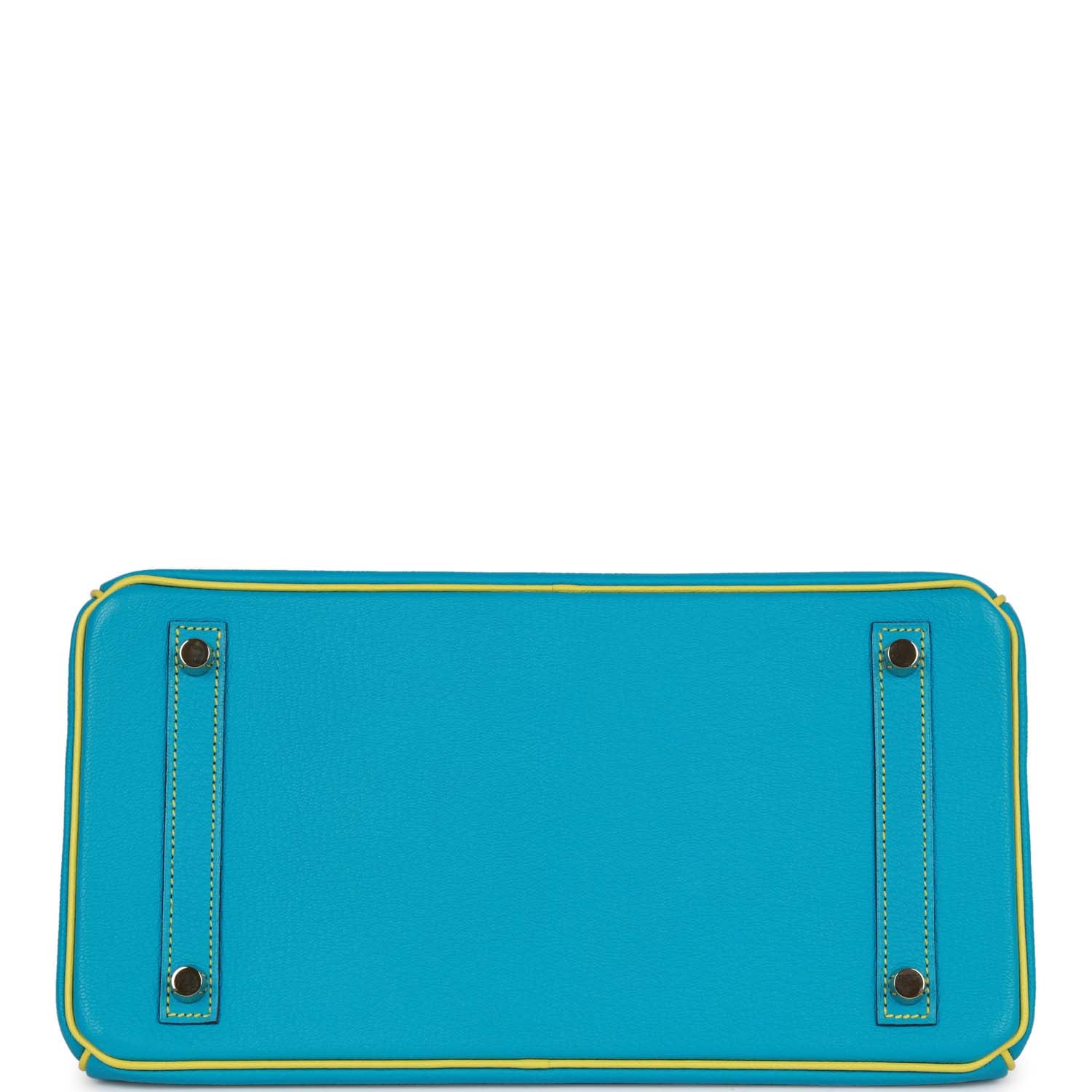 Top Quality HMS Special Order (HSS) Birkin 30 Bleu Turquoise and Lime Chevre Gold Hardware