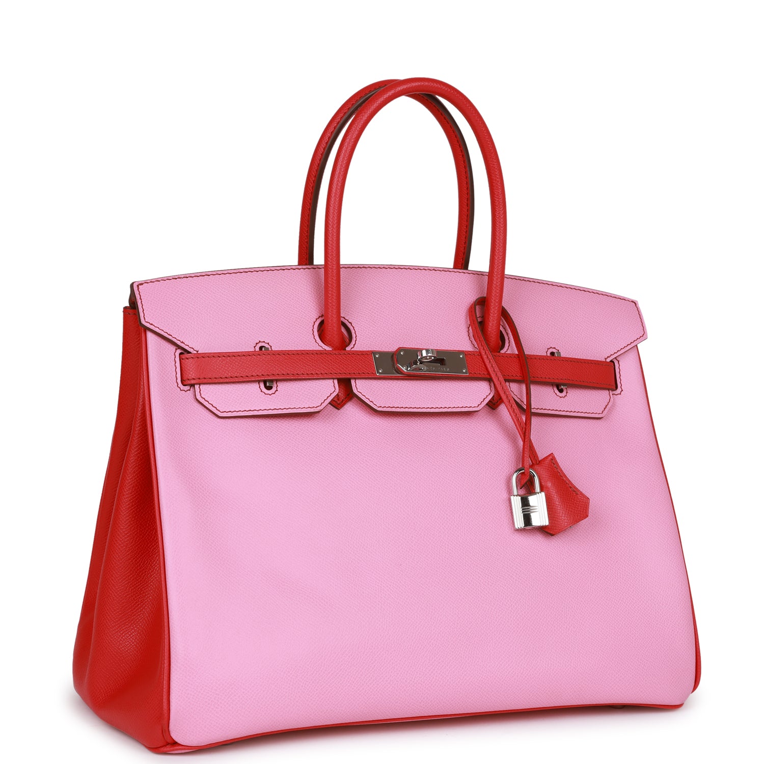 Top Quality HMS Special Order (HSS) Birkin 35 Bubblegum and Bougainvillea Epsom Palladium Hardware