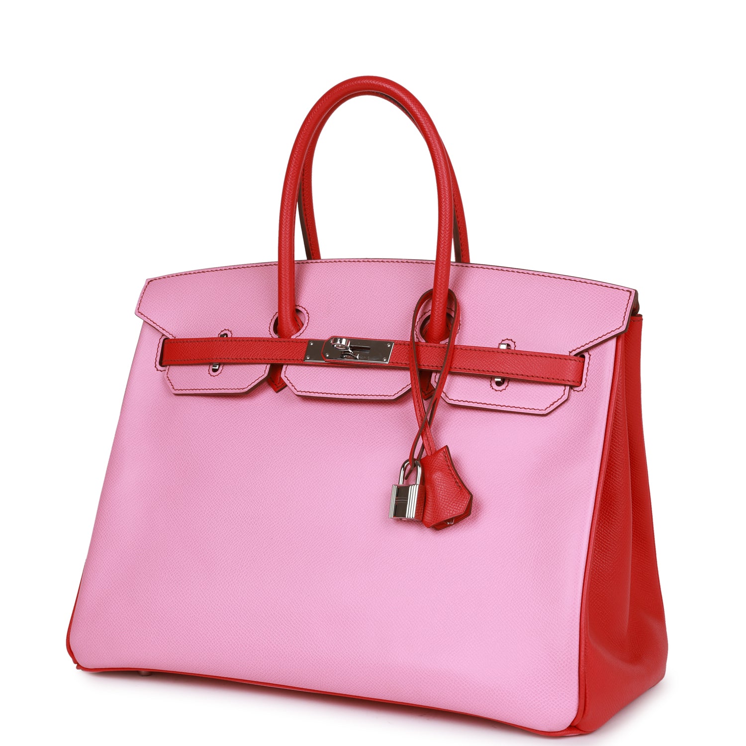 Top Quality HMS Special Order (HSS) Birkin 35 Bubblegum and Bougainvillea Epsom Palladium Hardware