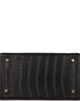 HMS Birkin 30 Black Matte Alligator Gold Hardware