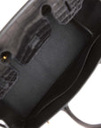 HMS Birkin 30 Black Matte Alligator Gold Hardware