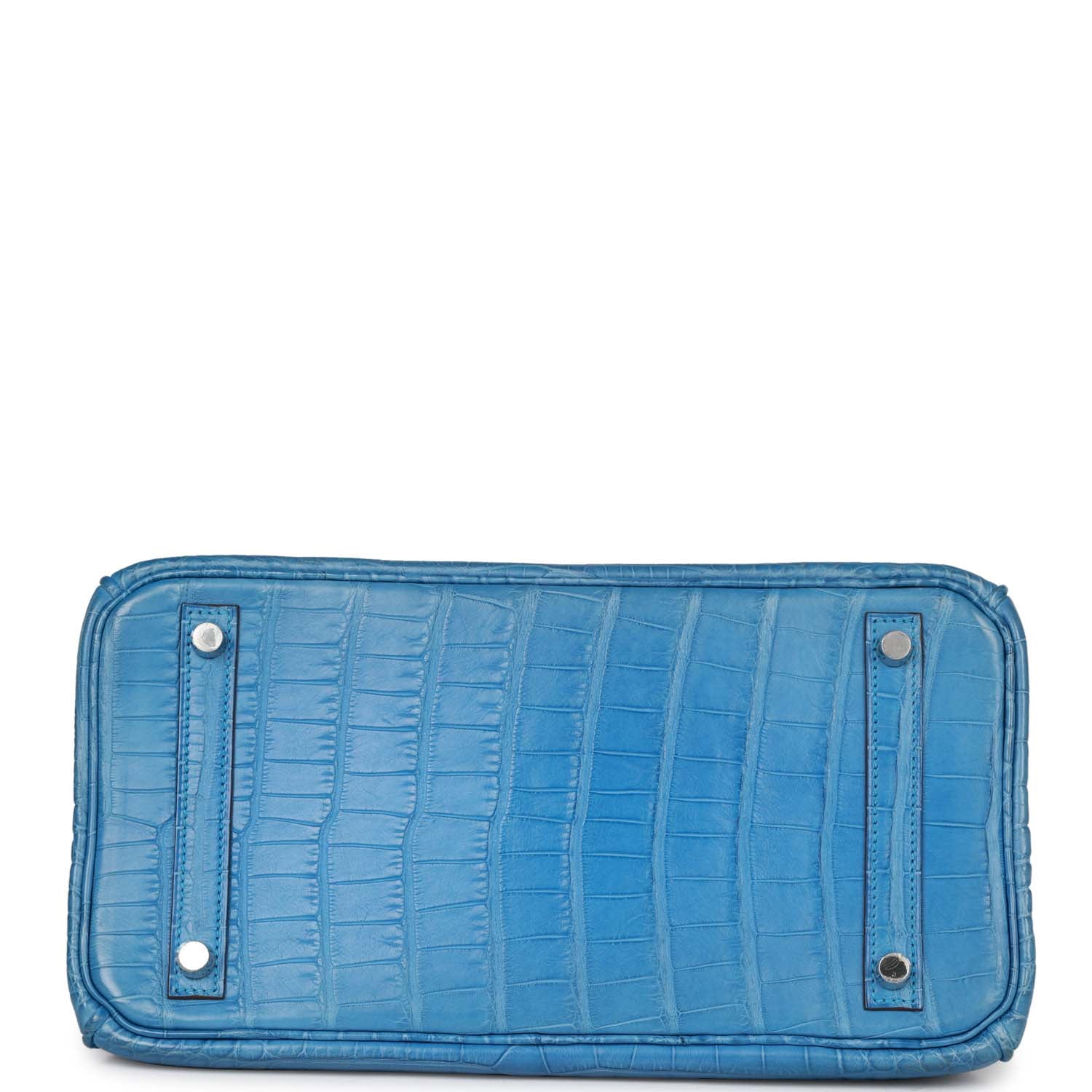 Top Quality HMS Birkin 30 Bleu Mykonos Matte Alligator Palladium Hardware