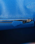 Top Quality HMS Birkin 30 Bleu Mykonos Matte Alligator Palladium Hardware