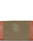 Vintage HMS Birkin 35 Gold Courchevel and Olive Toile H Gold Hardware