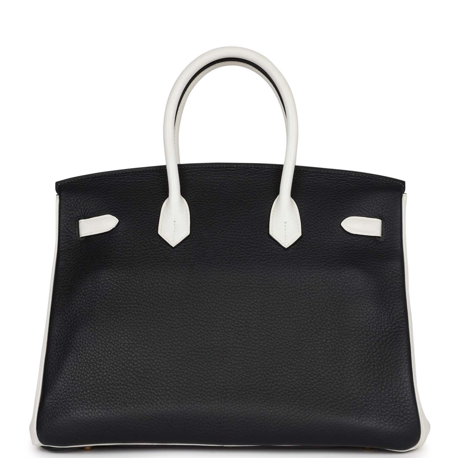 Top Quality HMS Special Order (HSS) Birkin 35 Black and White Clemence Gold Hardware