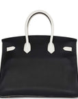 Top Quality HMS Special Order (HSS) Birkin 35 Black and White Clemence Gold Hardware