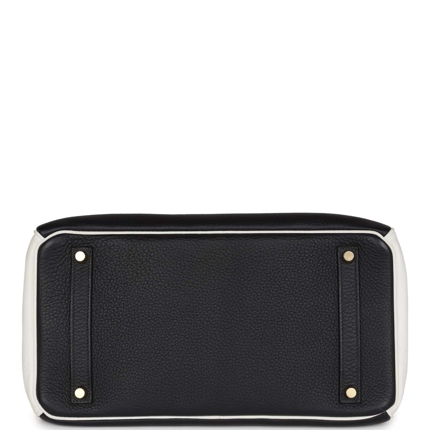 Top Quality HMS Special Order (HSS) Birkin 35 Black and White Clemence Gold Hardware
