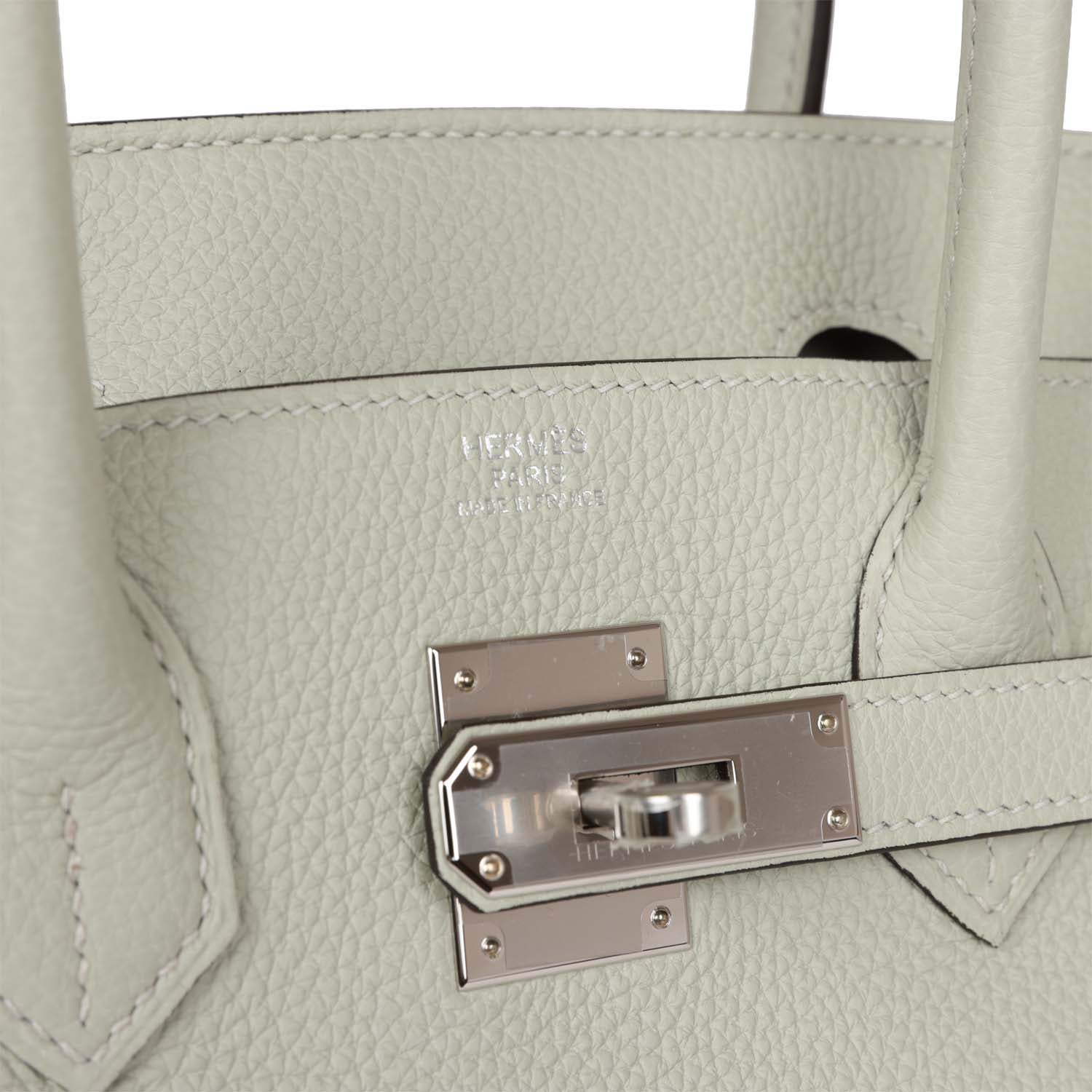 HMS Birkin 30 Gris Neve Togo Palladium Hardware