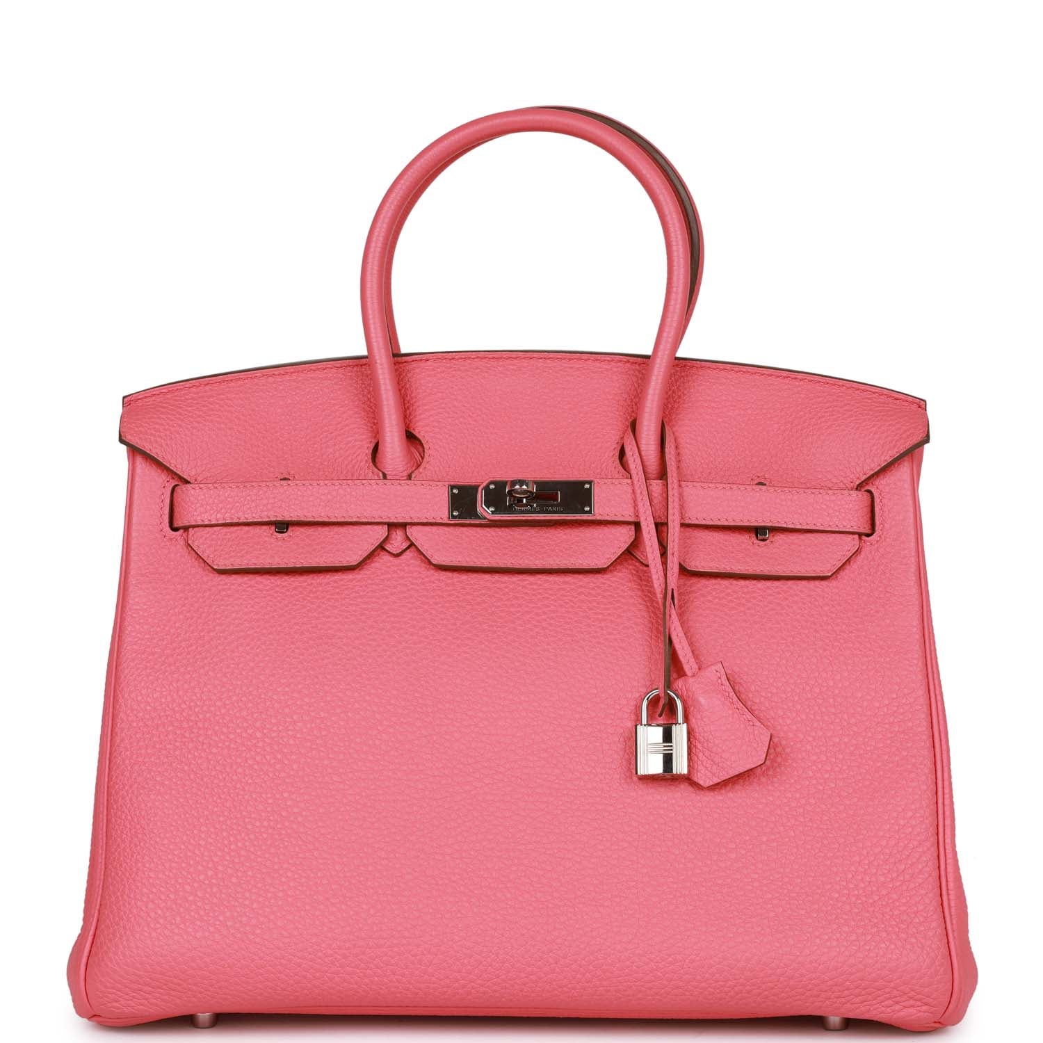 Top Quality HMS Birkin 35 Rose Lipstick Togo Palladium Hardware