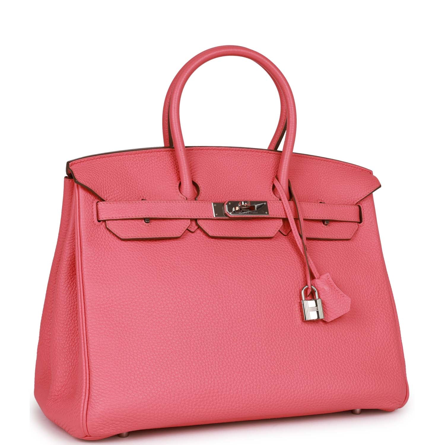 Top Quality HMS Birkin 35 Rose Lipstick Togo Palladium Hardware