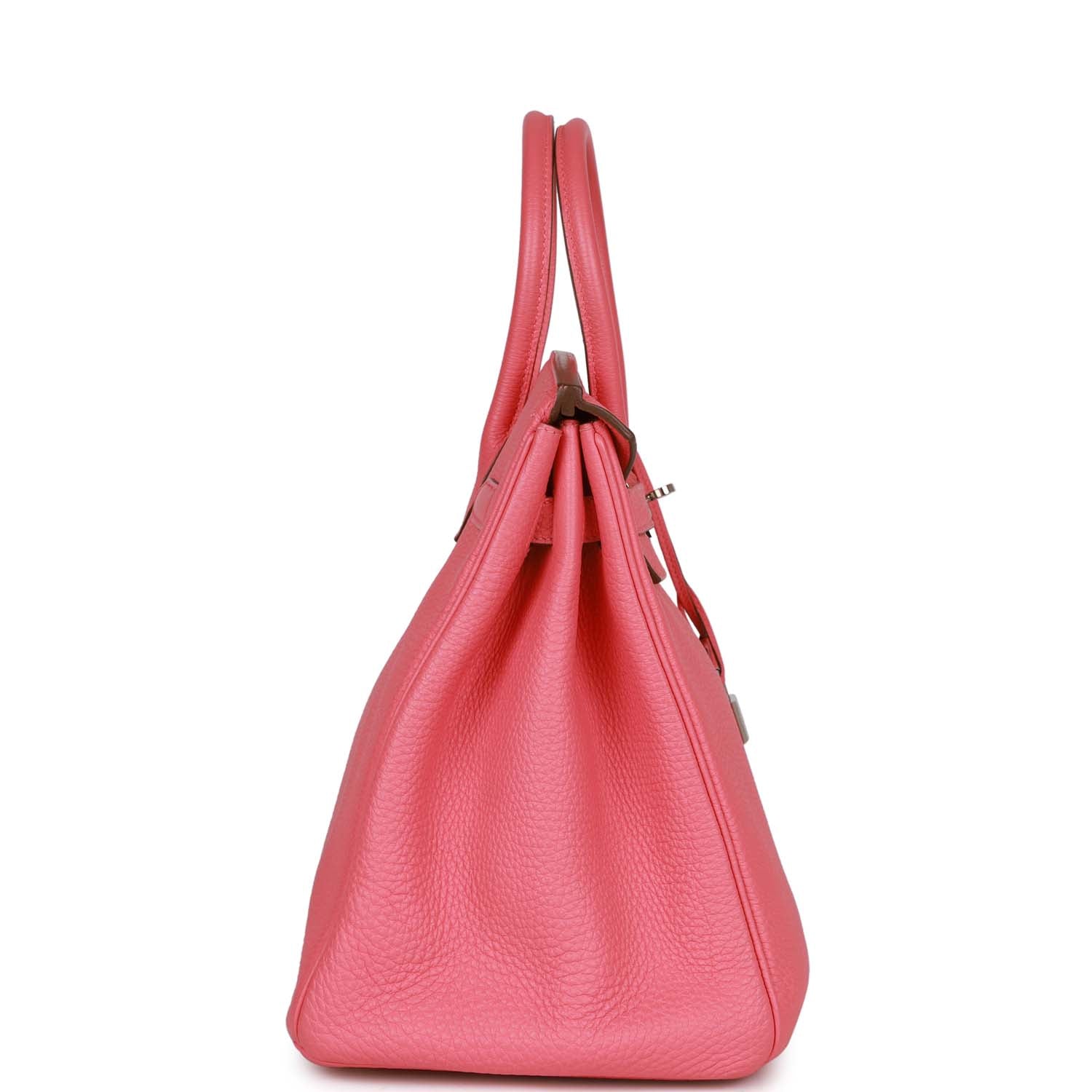 Top Quality HMS Birkin 35 Rose Lipstick Togo Palladium Hardware