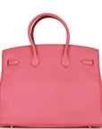 Top Quality HMS Birkin 35 Rose Lipstick Togo Palladium Hardware