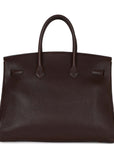 Vintage HMS Birkin 35 Marron Fonce Fjord Gold Hardware