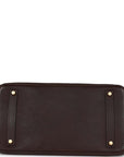 Vintage HMS Birkin 35 Marron Fonce Fjord Gold Hardware