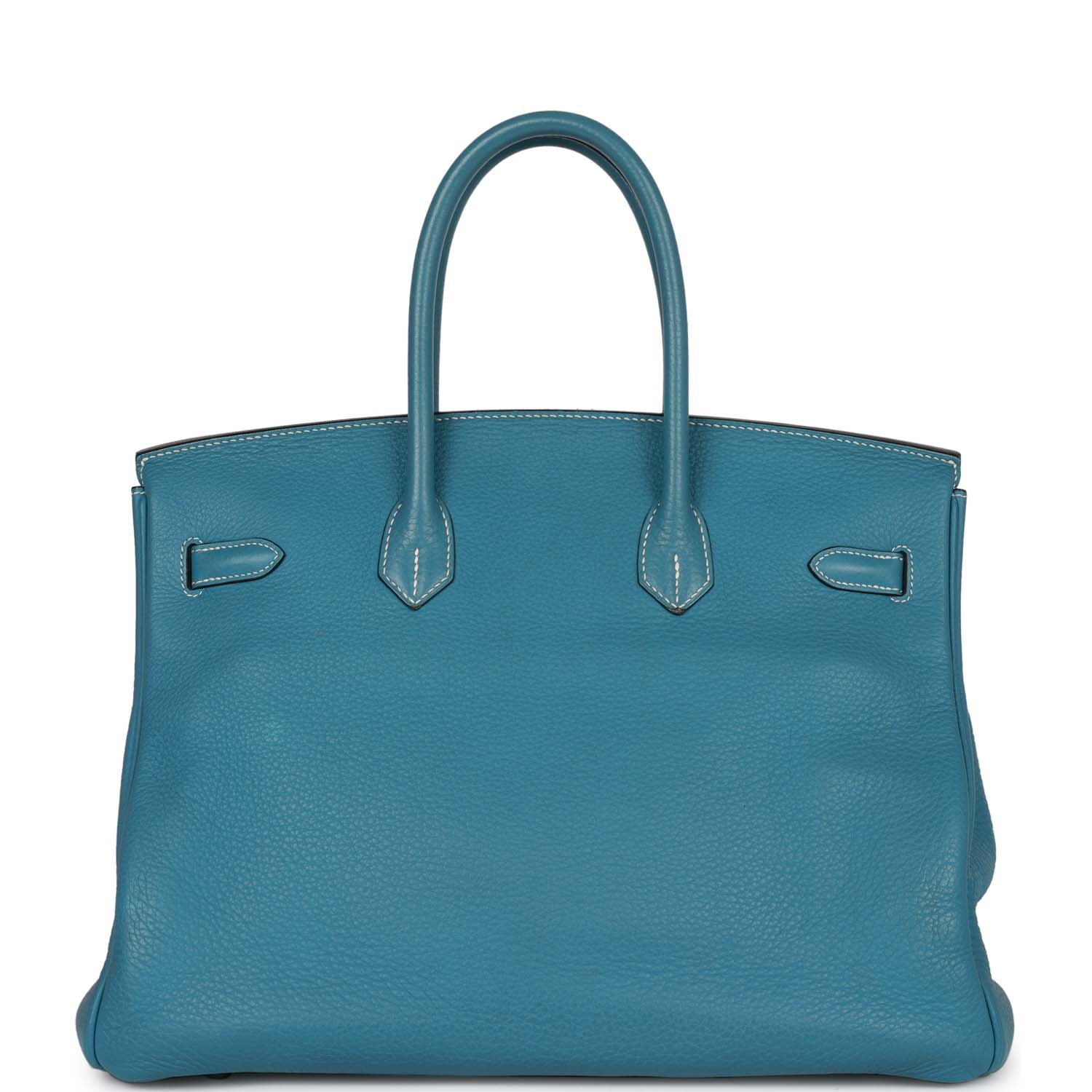 Top Quality HMS Birkin 35 Bleu Jean Togo Palladium Hardware
