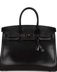 Top Quality HMS Special Order (HSS) Birkin 35 Black Box Verso Palladium Hardware