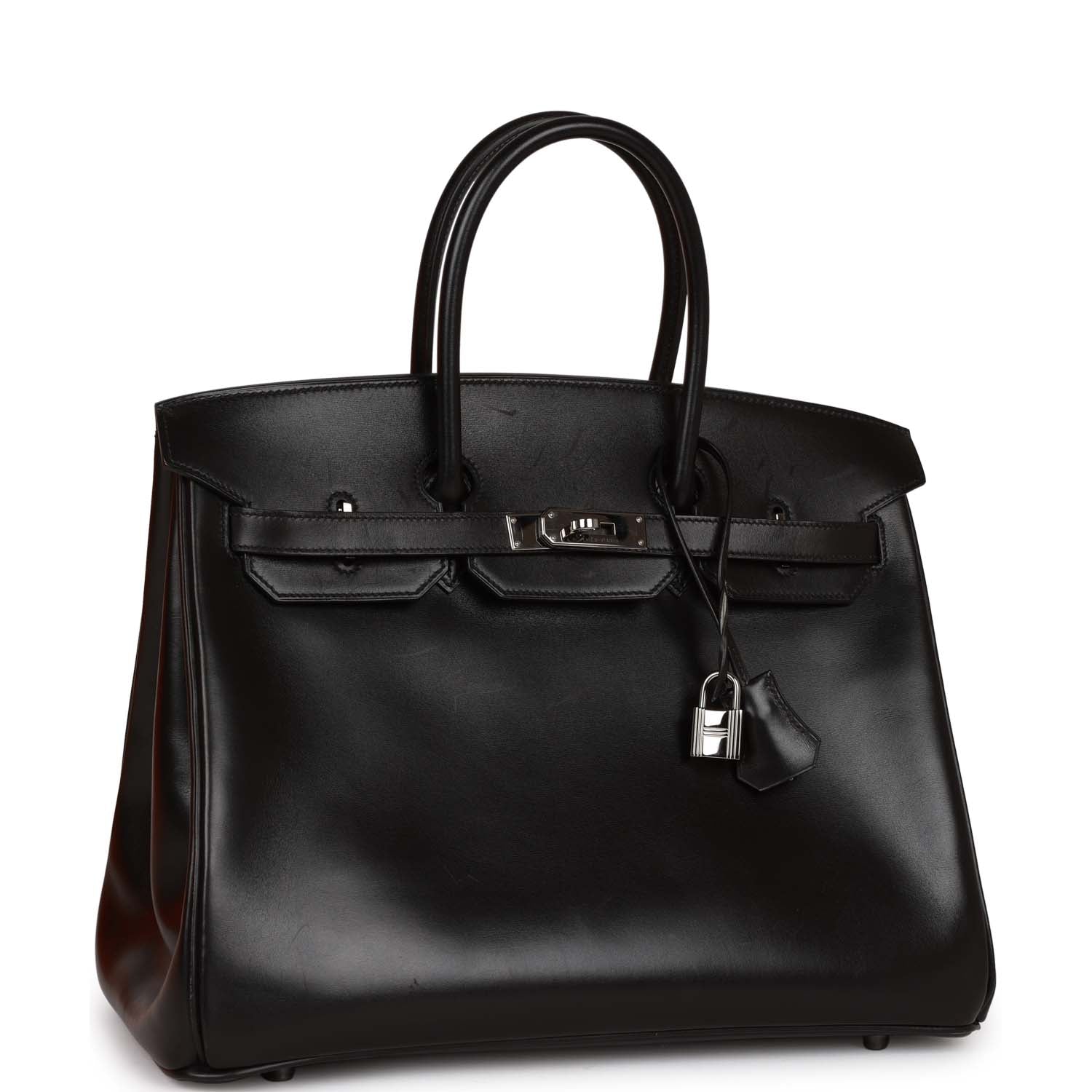Top Quality HMS Special Order (HSS) Birkin 35 Black Box Verso Palladium Hardware