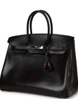 Top Quality HMS Special Order (HSS) Birkin 35 Black Box Verso Palladium Hardware