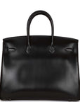 Top Quality HMS Special Order (HSS) Birkin 35 Black Box Verso Palladium Hardware
