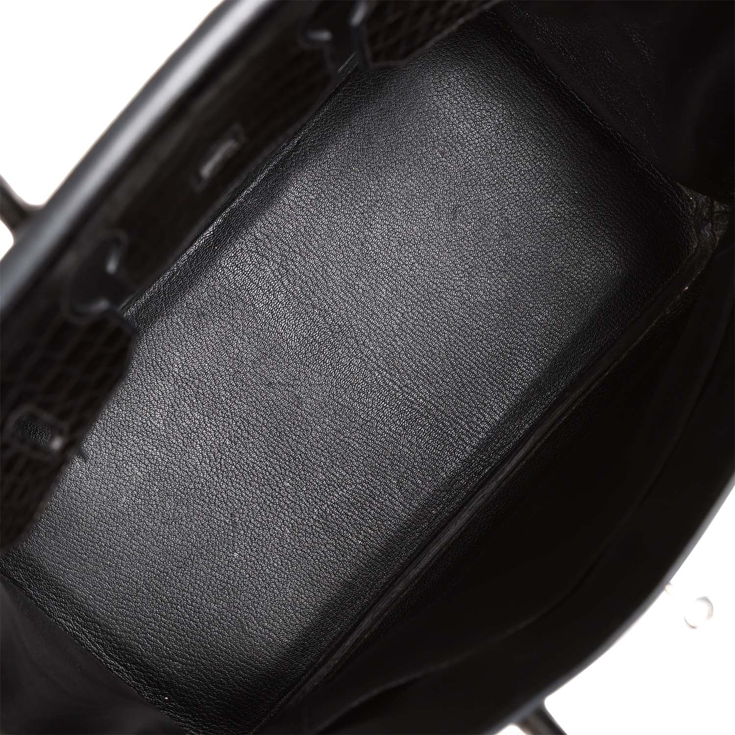Top Quality HMS Birkin 35 Black Matte Crocodile Porosus Palladium Hardware